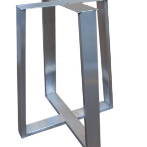 Brushed Stainless Metal Table base, Tapered Pedestal Style - Any Size and Color