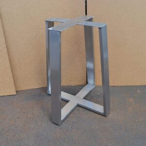 Brushed Stainless Metal Table base, Tapered Pedestal Style - Any Size and Color