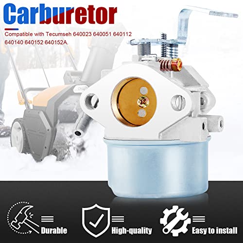 YOFMOO Carburetor Compatible for Tecumseh 640023 640051 640112 640140 640152 640152A HM80 HM90 HM100 LH318XA LH358EA 8HP 9HP 10HP Mower 5000w Generator Snow Blower 520-954 056-318 50-655