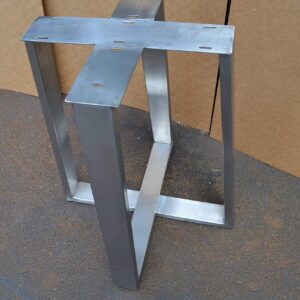 Brushed Stainless Metal Table base, Tapered Pedestal Style - Any Size and Color