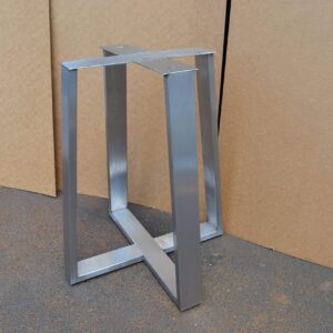 Brushed Stainless Metal Table base, Tapered Pedestal Style - Any Size and Color