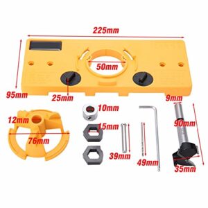 Evwoge 35mm Hinge Drilling Jig + 35mm Forstner Bit Woodworking Tool Drill Bits for Cabinet Door Installation