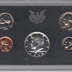 1968 S Birth Year coin Set (5) PROOF Coins Silver Half Dollar, Quarter, Dime, Nickel, and Cent all Dated 1968 and Encased in Plastic Display Case Choice Uncirculated