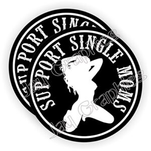 pair - support single moms hard hat stickers motorcycle welding helmet decals funny labels badges mechanic toolbox laborer construction trucker foreman scaffold stripper dancer sexy babe girl