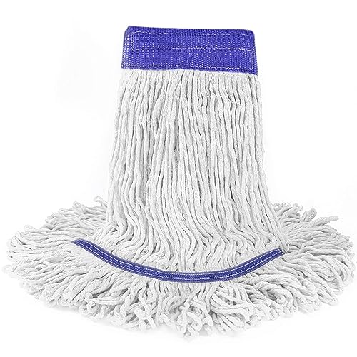 Loop End Commercial String Mop Head, String Cotton mop Heads, 6 Inch Headband, Mop Head Replacement for Home, Highly Absorbent,Industrial and Commercial Use