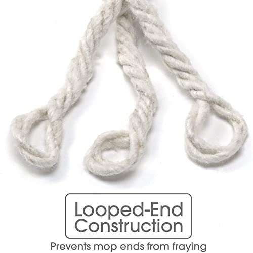 Loop End Commercial String Mop Head, String Cotton mop Heads, 6 Inch Headband, Mop Head Replacement for Home, Highly Absorbent,Industrial and Commercial Use