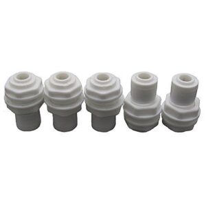 lemoy 1/4 inch plastic bulkhead fitting tubing quick onnectors pipe fittings for reverse osmosis drinking water filter system (pack of 5)