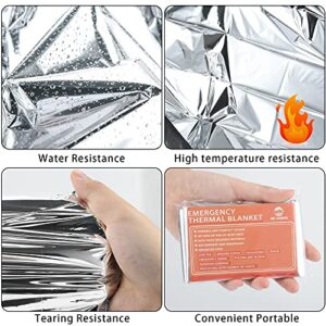 QIO CHUANG Emergency Mylar Thermal Blankets -Space Blanket Survival kit Camping Blanket (Pack of 6). Perfect for Outdoors, Hiking, Survival, Bug Out Bag ，Marathons or First Aid