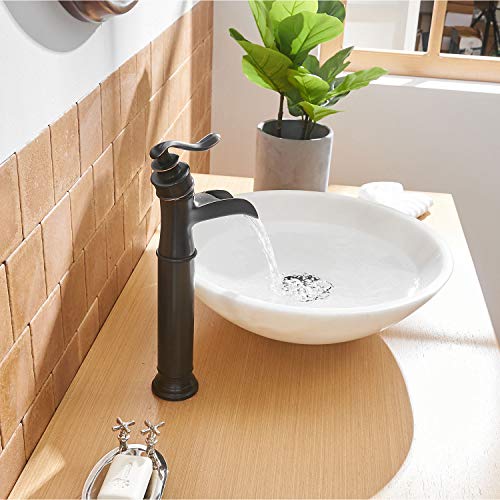 Vessel Sink Faucet Oil Rubbed Bronze Waterfall Single Handle Lever One Hole Bathroom Mixer Tap Deck Mount