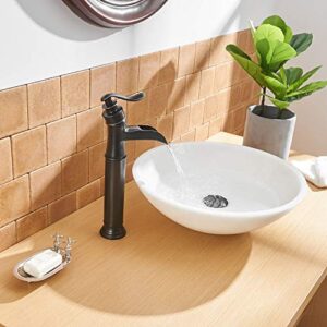 Vessel Sink Faucet Oil Rubbed Bronze Waterfall Single Handle Lever One Hole Bathroom Mixer Tap Deck Mount