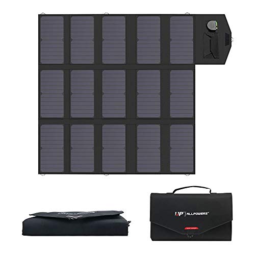 ALLPOWERS Portable Solar Panel 100W (Dual 5v USB with 18v DC Output) Monocrystalline Solar Charger Foldable Solar Panel for Laptop, Generator, 12v Car, Boat, RV Battery