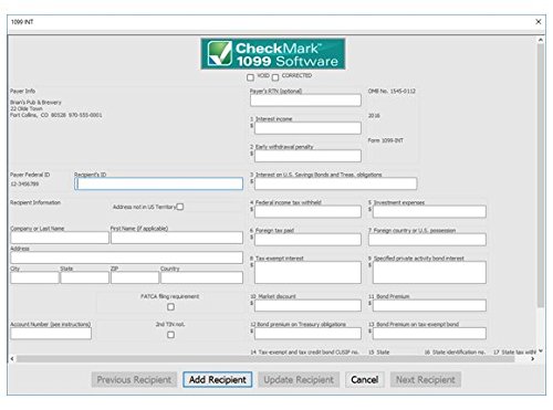 CheckMark 1099 E file Pro+ Software For MAC (2019 Tax Filing Season)