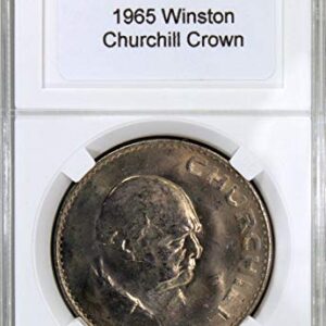 1965 UK Block Of 4 Churchill 5¢ Postage Stamps & Elizabeth II Winston Churchill Commemorative Crown About Uncirculated