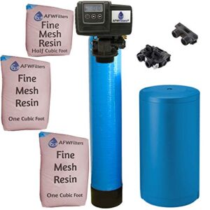 fleck ironpro2 pro 2 combination water softener iron filter 5600sxt digital metered valve for whole house (80,000 grains, blue)