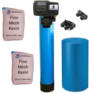 fleck ironpro2 pro 2 combination water softener iron filter 5600sxt digital metered valve for whole house (64,000 grains, blue)