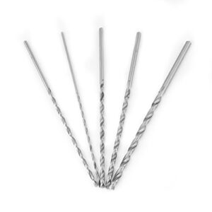 5PCS Extra Long High Speed Steel Drill Bit Sets Straight Shank Twist Drill Bit Tool Wood Drill Bit Set Diameter 2-5mm Length 150mm~160mm/5.91~6.3in