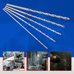 5PCS Extra Long High Speed Steel Drill Bit Sets Straight Shank Twist Drill Bit Tool Wood Drill Bit Set Diameter 2-5mm Length 150mm~160mm/5.91~6.3in