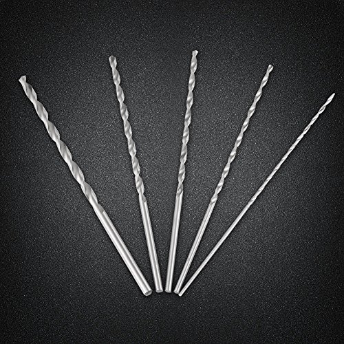 5PCS Extra Long High Speed Steel Drill Bit Sets Straight Shank Twist Drill Bit Tool Wood Drill Bit Set Diameter 2-5mm Length 150mm~160mm/5.91~6.3in