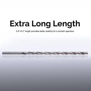 5PCS Extra Long High Speed Steel Drill Bit Sets Straight Shank Twist Drill Bit Tool Wood Drill Bit Set Diameter 2-5mm Length 150mm~160mm/5.91~6.3in