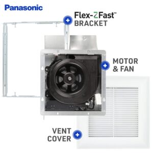 Panasonic FV-0510VSC1 WhisperValue DC Ventilation Fan with Condensation Sensor for Humidity Control - 50-80-100 CFM - Bathroom Wall Fan