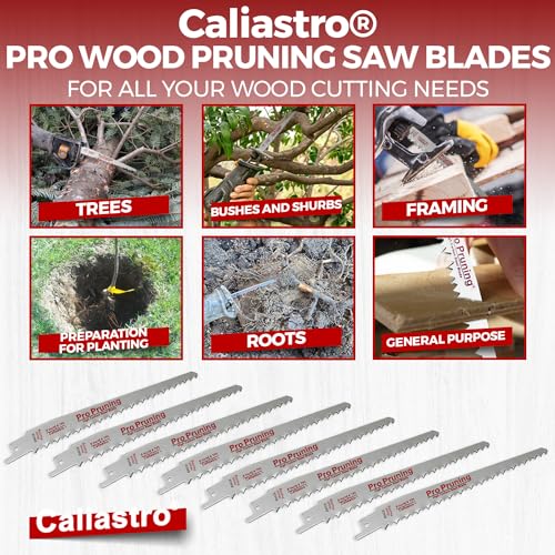 Caliastro 6-Inch Wood Cutting & Pruning Saw Blades for Reciprocating/Sawzall Saws - 8 Pack