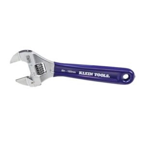 klein tools d86934 adjustable wrench, forged with slimmer jaw and a high polish chrome finish, 6-inch