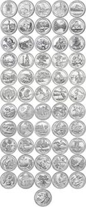 2010 p - 2021 p bu national parks quarters - 56 coin set uncirculated