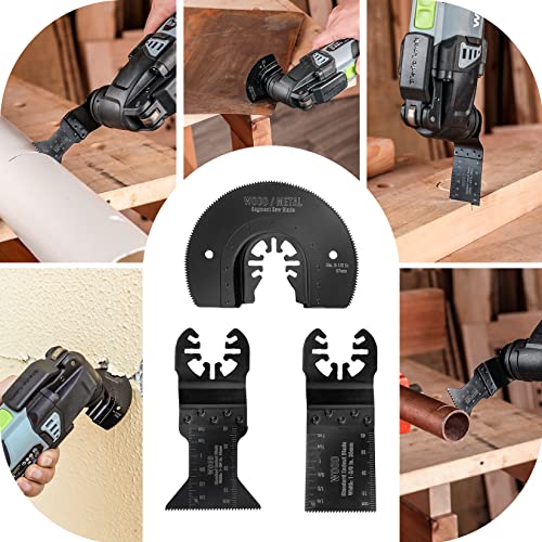 WORKPRO 23-Piece Metal/Wood Oscillating Saw Blades Set for Quick Release Multitool, Blades for Dewalt, Craftsman, Ridgid, Milwaukee, Rockwell, Ryobi and More