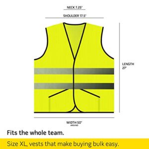 PeerBasics Pocket Safety Vest Bulk Pack Reflective High Visibility Men Women