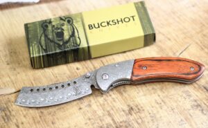 wartech buckshot knives thumb open spring assisted cleaver classic pocket knife (pbk219ds)