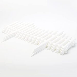 Sungmor Plastic White Edging Garden Picket Fence - Grass Lawn Flowerbed Plant Borders - Decorative Landscape Path Panels - 13in Tall, Pack of 4 (Overall Length 8 ft) - Lightweight & Easy Installation