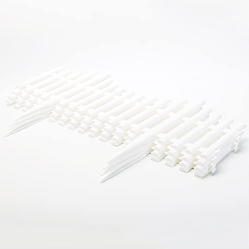 Sungmor Plastic White Edging Garden Picket Fence - Grass Lawn Flowerbed Plant Borders - Decorative Landscape Path Panels - 13in Tall, Pack of 4 (Overall Length 8 ft) - Lightweight & Easy Installation