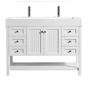 vinnova pavia 48” single vanity in white with acrylic under-mount sink without mirror