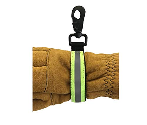 LINE2design Heavy Duty Firefighter Glove Strap with Green Reflective Trim Fire Gear Bags - Ultimate Turnout Gear Bags Firefighting Glove Safety Strap