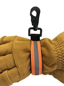 line2design firefighter glove strap heavy duty with orange reflective trim - enhance turnout gear bags safety