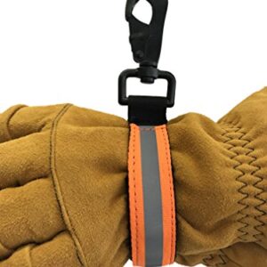 LINE2design Firefighter Glove Strap Heavy Duty with Orange Reflective Trim - Enhance Turnout Gear Bags Safety