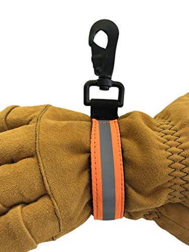 LINE2design Firefighter Glove Strap Heavy Duty with Orange Reflective Trim - Enhance Turnout Gear Bags Safety