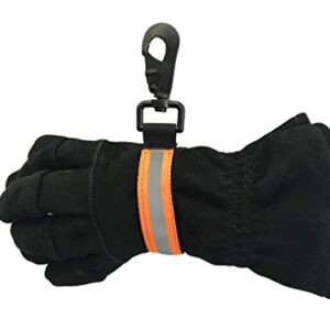 LINE2design Firefighter Glove Strap Heavy Duty with Orange Reflective Trim - Enhance Turnout Gear Bags Safety