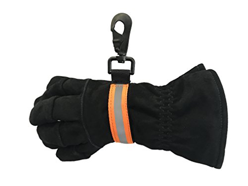 LINE2design Firefighter Glove Strap Heavy Duty with Orange Reflective Trim - Enhance Turnout Gear Bags Safety