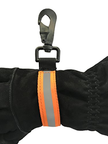 LINE2design Firefighter Glove Strap Heavy Duty with Orange Reflective Trim - Enhance Turnout Gear Bags Safety