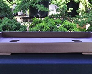 Oversize Large Unglazed 32" Rectangular Flat Yixing Purple Clay Ceramic Bonsai Pot(PA63-31)