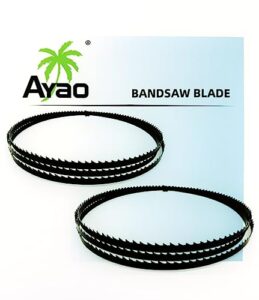 ayao 62 inch bandsaw blades x 1/4-inch x 12tpi for ryobi, powertec, skil, craftsman 9" band saws, 2-pack