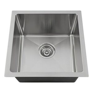 mr direct 1717-16 stainless steel undermount 17 in. single bowl 3/4" radius kitchen sink