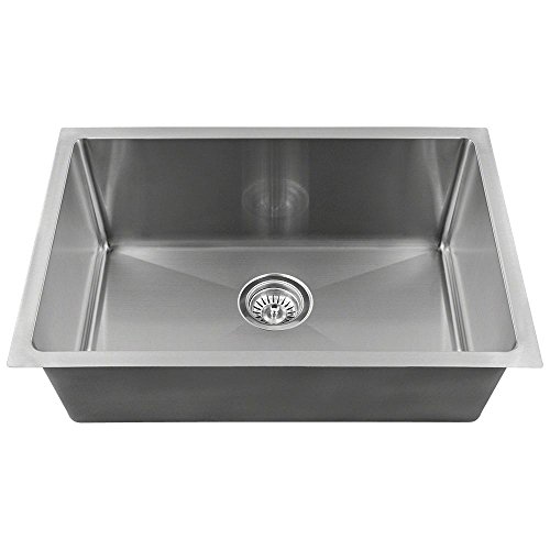 MR Direct 2620S-18 Stainless Steel Undermount 26 in. Single Bowl Kitchen Sink