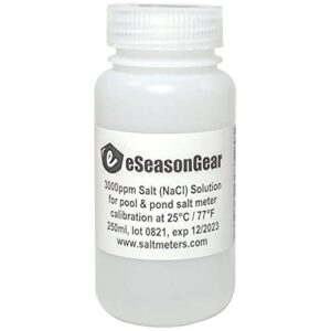 eseasongear 3000 ppm salt meter tester calibration solution, 230 ml, for salt-3000 salt-3050 salt meter calibration.