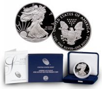 2015 w american silver eagle with velvet box & coa $1 us mint proof