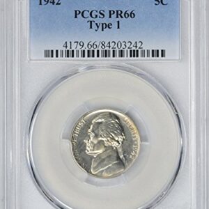 1942 Jefferson Nickel, Type 1, PR66, PCGS