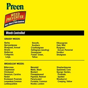 Preen 2464189 Weed Preventer Plus Ant, Flea, & Tick Control - 4.25 lb. - Covers 1,000 sq. ft.