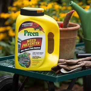 Preen 2464189 Weed Preventer Plus Ant, Flea, & Tick Control - 4.25 lb. - Covers 1,000 sq. ft.