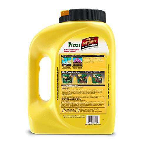 Preen 2464189 Weed Preventer Plus Ant, Flea, & Tick Control - 4.25 lb. - Covers 1,000 sq. ft.